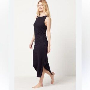 Old Navy Black Jersey Ruched Dress Size Small Tall